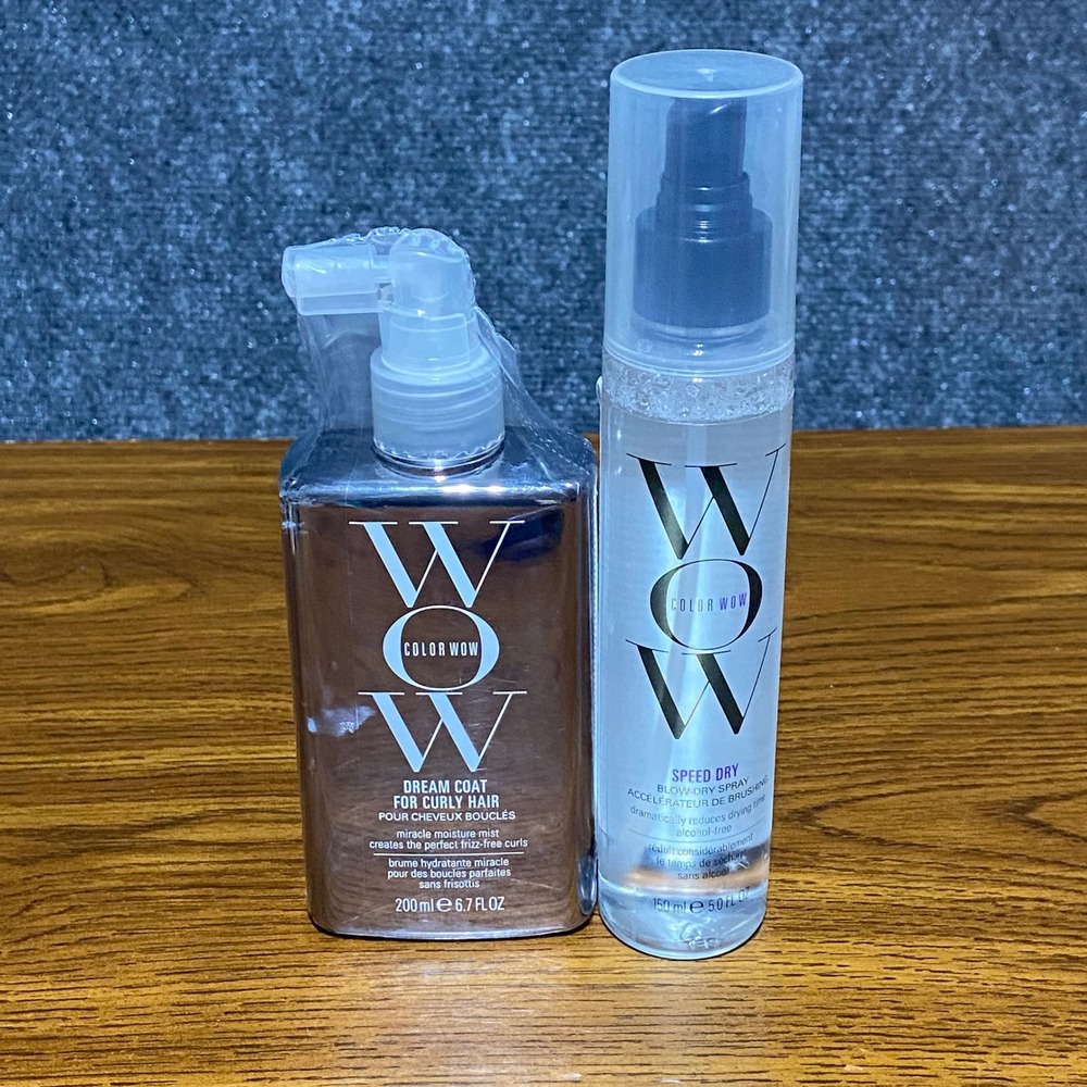 Color Wow Dream Coat for Curly Hair 6.7oz & Speed Dry Blow-Dry Spray 5oz Set New